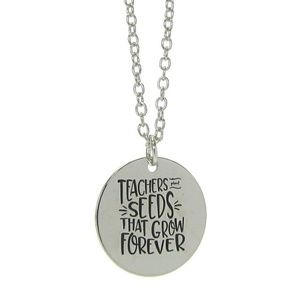 Teacher pendant necklace
